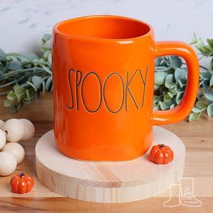 Rae Dunn SPOOKY Orange Ceramic Halloween Mug